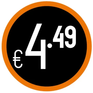 Prijs stickers op rol "€4.49"
