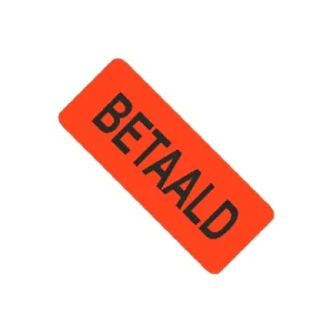Sticker 'Betaald'